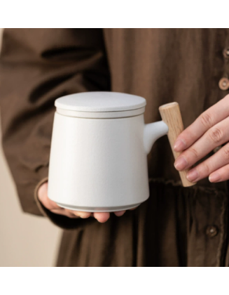 Ceramic Mug with Wooden Handle