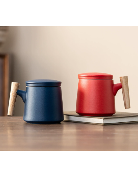 Ceramic Mug with Wooden Handle